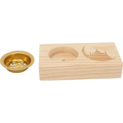 Brule-parfum en bois, support de bâton d'encens, porte-bougie, plateau décoratif pour Halloween, Noël, salle à manger et exposition. (1/5)