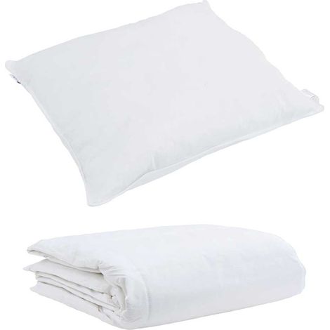 Couette avec Oreiller avec oreiller 2 pcs,Duvet Blanc Plume de canard CFW77205 (1/5)