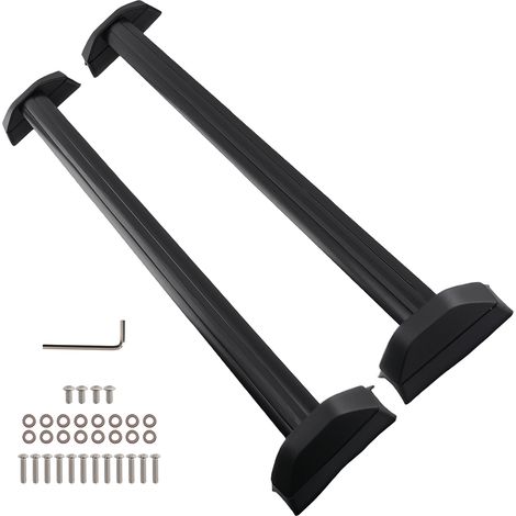 Black Aluminium Cross Bars Pair Car Roof Storage For Honda CR-V MK2 02-06 (1/5)