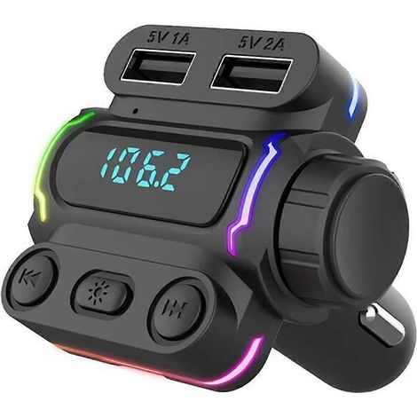 P7 FM-Transmitter BT5.0 für Autoradioempfänger / Audioadapter mit zwei USB-Ladegeräten
