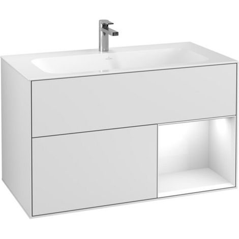 V&B Waschtischunterschrank Wandbeleuchtung Finion 99,6x59,1cm, Rg r glo wh. Lac, wh. m Lac (1/2)
