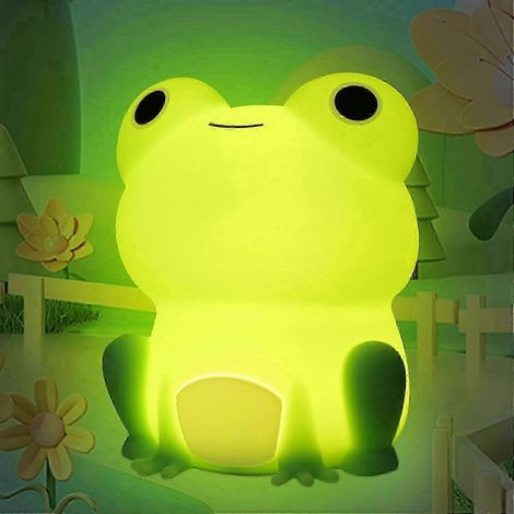 Veilleuse grenouille mignonne SQCLV, lampe tactile LED en silicone souple pour enfant, veilleuse portable pour chambre d'enfant avec intensité variable, modèle Ti hwy-lhh (1/5)