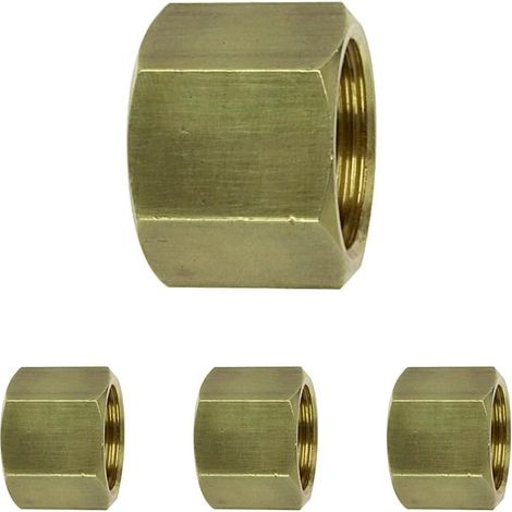 Lot de 4 Manchon Laiton 15x21 Butée Femelle Robuste Norme NF Tuyauterie (1/4)