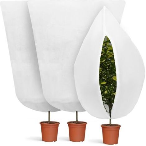 Hivernage Plante Extérieur 80x100cm, 3 PCS Housse Hivernage Plante, Voile d'Hivernage Housse de Protection pour Plantes Réutilisable avec Cordon de Serrage et Zipper (1/5)