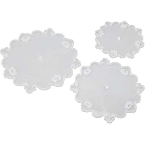 Moule époxy pour présentoir à fruits à trois étages à faire soi-même, moule en silicone multicouche style dentelle européenne, moule pour présentoir à gâteaux et desserts (1/5)