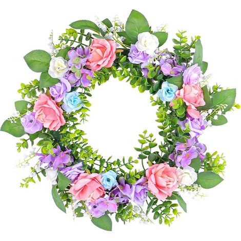 Guirlande De Roses - Guirlande Murale Pour Porte D'Entrée - Décoration Extérieure Pour Maison De Campagne - 42 cm - 1 Pièce (1/5)