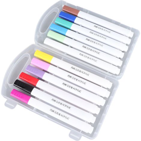 Ce lot de 12 marqueurs de peinture acrylique offre une riche palette de couleurs, un corps triangulaire ergonomique et convient à une utilisation sur des matériaux tels que le bois, le tissu, le verre (1/5)