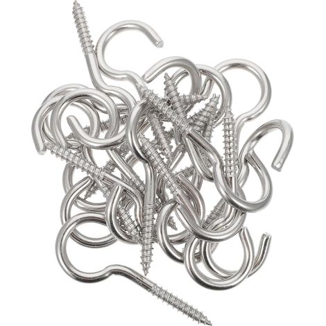 20 crochets à œillet, inox 304, pour fixation et mur/plafond (1/5)