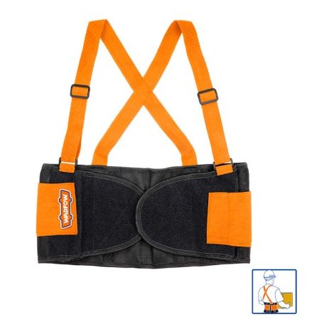 WADFOW Elastischer Hüftgurt mit Hosenträgern, Lendenwirbelstütze, Polyester, verstellbar, Hakenverschluss (1/5)