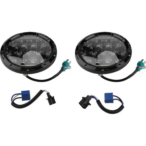aqxreight Phare Led, 2Pcs Led Phare 7 Pouces 75W Rond Haut Bas Faisceau DC 12v 24v Lumières Phare. (1/5)