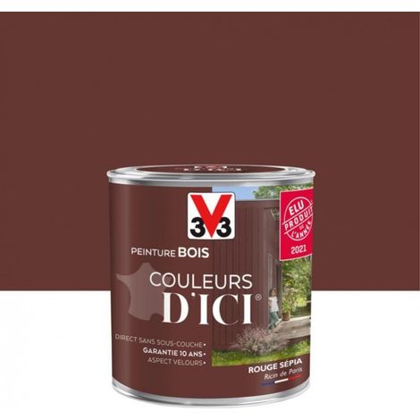 Peinture bois V33 Couleurs d'ICI Rouge sépia 0,5 L