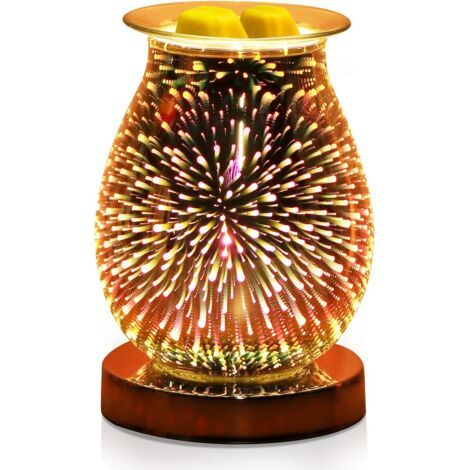 Brûleur à Huile Électrique en Verre, Brûleur Cire Parfumée 3D pour La Maison et Le Salon (1/5)