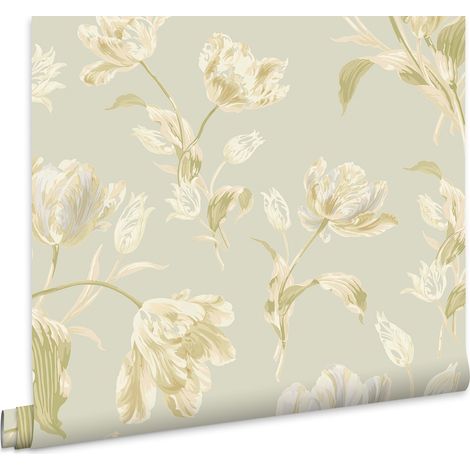 Laura Ashley Gosford Vliestapete Grun 10mx52cm (1/5)