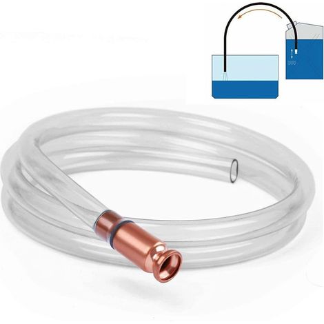 Tuyau Pompe de Transfert Pompe Shaker Siphon pour Eau Gaz Diesel Essence Carburant Tuyau d'aspiration Manuel Tube de Pompage Tuyau D'aspiration Manuelle Pompe à Main d'urgence Aspiration(Blanc) (1/5)