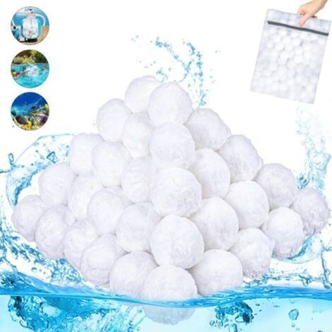 Filterbälle, Wattebällchen für Schwimmbadfilter, 800 g wiederverwendbare Poolfilterbälle können 35 kg Filtersand ersetzen, geeignet für verschiedene Filtersysteme, Sandfilter (1/5)
