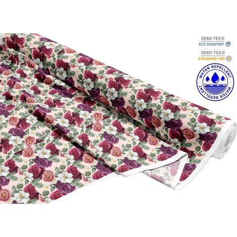 TESSUTI DECORATIVI PER ESTERNI OXFORD - Motivo peonie marrone castagna I DR271 (1/5)