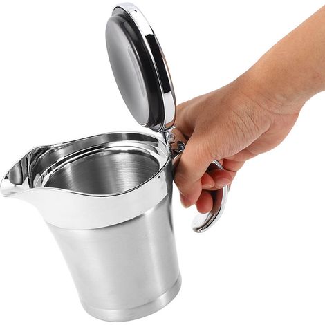 Pot à Sauce en Acier Inoxydable 304 Double Paroi 750ML avec Couvercle pour Sauce à Steak (1/5)