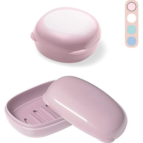 2 Pices (rose) Tui Savon De Voyage, Bote Savon En Plastique Porte-savon De Voyage Avec Couvercle Contenant Porte-savon Porte-savon Tanche Pour V (1/5)