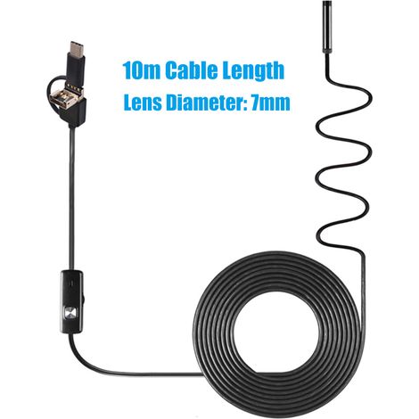 Cámara endoscópica USB-C HD 1280720, resistente al agua IP67, endoscopio flexible con 6 LED para teléfonos Android, alcance de 1 a 10 m. (1/5)