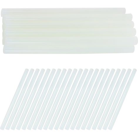 Lot de 50 bâtons de colle thermofusible transparente de 11 x 200 mm, à forte adhérence, pour pistolets à colle, loisirs créatifs, emballage de vêtements et autres articles. (1/5)