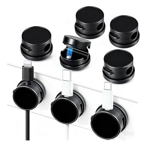 Cable Clips, Magnetic Organizer Stickers One-Handed Use, Suitable for Residue-free Self-Adhesive Clip Office Table Night (1/5)