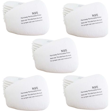 50 Pièces Rechange Filtres de Protection Kit D'Accessoires Filtrant Filtre pour Respiratoire Filtre Jetable Masque Accessoires Masque de Protection Set pour Adultes et Enfant