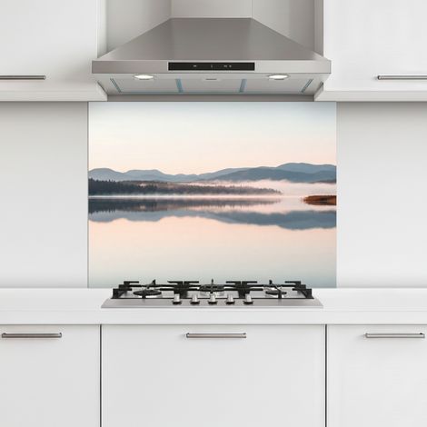 CRÉDENCE CUISINE Eau - Arbres - Couche de brouillard 80x60 cm