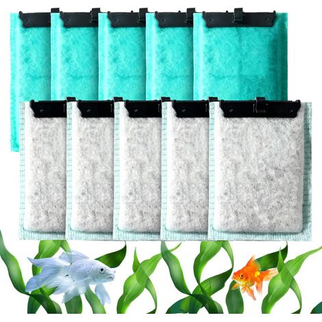 Lot de 10 Cartouches de Filtration pour Aquarium, Filtre de Rechange pour Eau Propre