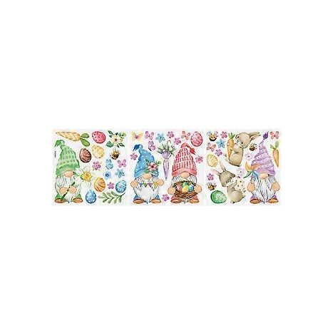 Lot de 3 autocollants de Pâques avec motifs de gnomes et d'œufs, pour décorer votre maison. (1/2)