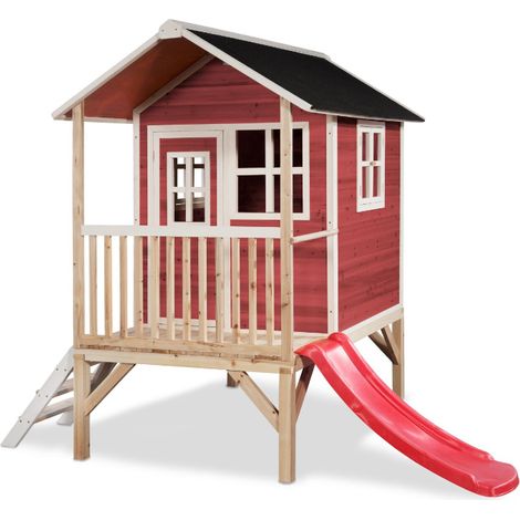 Maisonnette en bois pour enfants Loft 300 Rouge - Exit Toys (1/5)