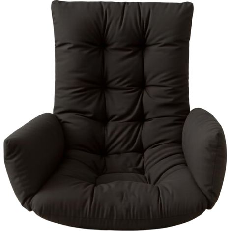 Coussin de rechange pour fauteuil suspendu œuf, épais et doux, en tissu anti-taches, pour fauteuils suspendus d'intérieur et d'extérieur, noir. (1/5)