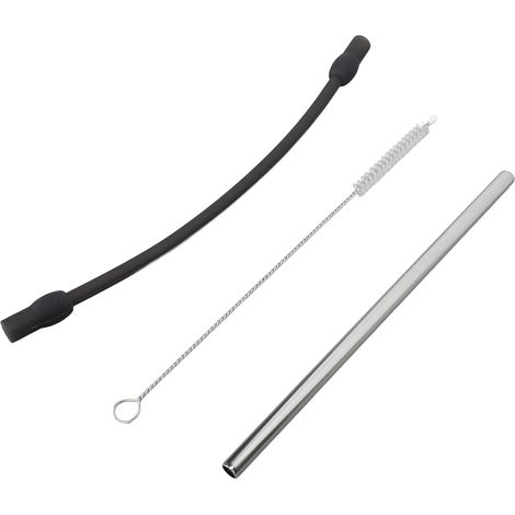 Tubo di ricambio per macchina da caffè, tubo per il latte in silicone e acciaio inox con spazzolina per la pulizia, accessori per montalatte BOSCH Siemens. (1/5)