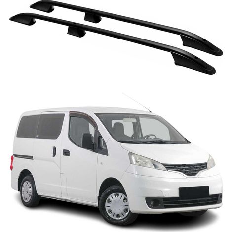OMAC Barres De Toit Longitudinales Compatible avec Nissan NV200 2010-2024 Alu Noir 2X