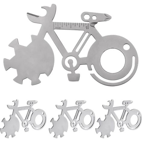 Jeu de 4 tarjetas multiherramienta 14 en 1 con forma bicicleta (1/5)