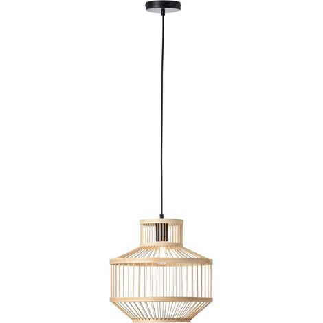 BRILLIANT Teva Pendelleuchte 1flg schwarz/natur Innenleuchten,Pendelleuchten  1x A60, E27, 40W, geeignet für Normallampen (nicht enthalten)  In der Höhe einstellbar / Kabel kürzbar (1/4)
