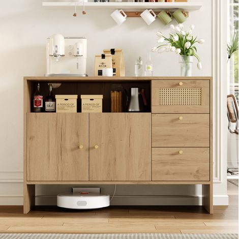 Madia contenitore con 3 cassetti e 2 ante 105x40x76 cm OKMYHOME