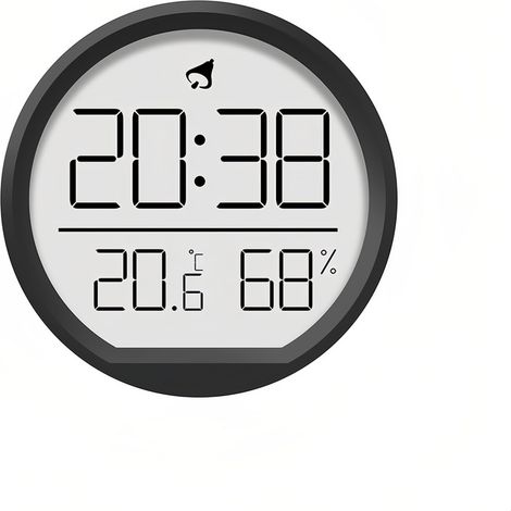 Horloge numérique LCD thermohygromètre Design magnétique suspendue Calendrier 12/24 heures pour la maison, la cuisine, le bureau