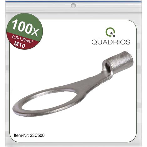 Quadrios 23C500 Cosse à oeillet Section max.=1.5 mm² Ø du trou=10.5 mm non isolé 100 pc(s) V903013 (1/5)