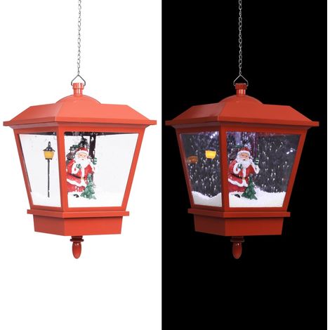 Lampe suspendue de Noël  Décoration de Noël lumière LED Père Noël  Décoration de Noël Rouge 27x27x45 cm 35477 (1/5)
