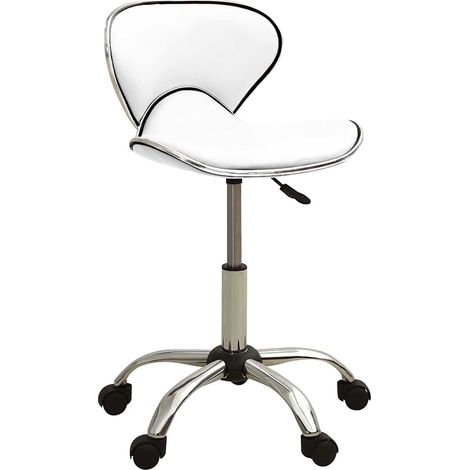 Chaise de bureau Fauteuil gamer - Chaise d'ordinateur Blanc Similicuir BV981623 - BonneVie (1/5)