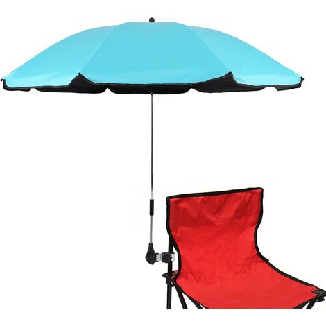 Parasol pour chaise avec pince réglable, surface de 105 cm, UPF 50+, avec fixation pour parasol pour chaise de terrasse, chaise de plage, landau, fauteuil roulant et voiturette de golf (1/5)