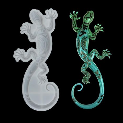 Moule Resine Epoxy Animaux en Forme de Lézard,Moule en Silicone pour Resine Epoxy 3D Grand Moule Realiste pour Décoration Murale Bureau Jardin Cuisine d'intérieur Bricolage Artisanaux (1/5)