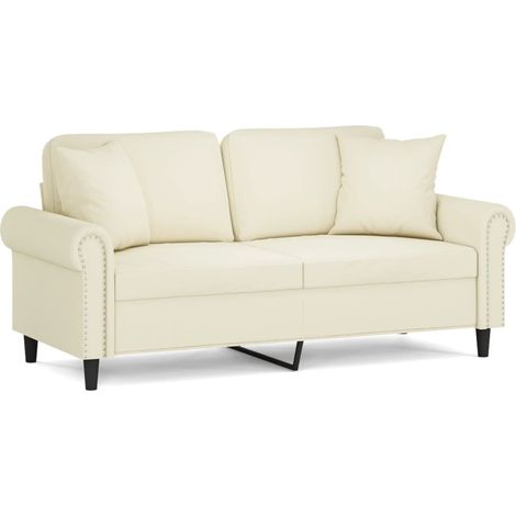 Maison Exclusive - Divano a 2 Posti con Cuscini Crema 140 cm in Velluto