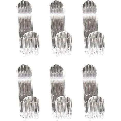 Paquet de 6 crochets de porte de douche en acrylique transparent (1/4)
