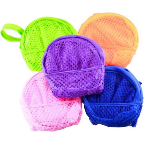 Paniers à linge - Noname - Lot de 5 - Pliables - Maille - Multicolore (Violet, Vert, Bleu, Rose, Jaune) (1/4)