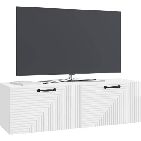 Maison Exclusive - Wandmontierter TV-Schrank Hochglanz Weiß 98 x