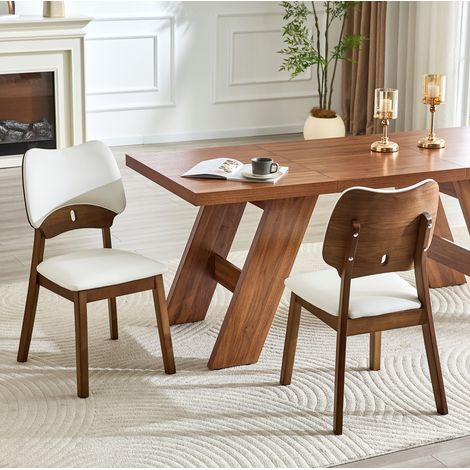 Sillas comedor tapizadas de madera set de 2 OKMYHOME (1/4)