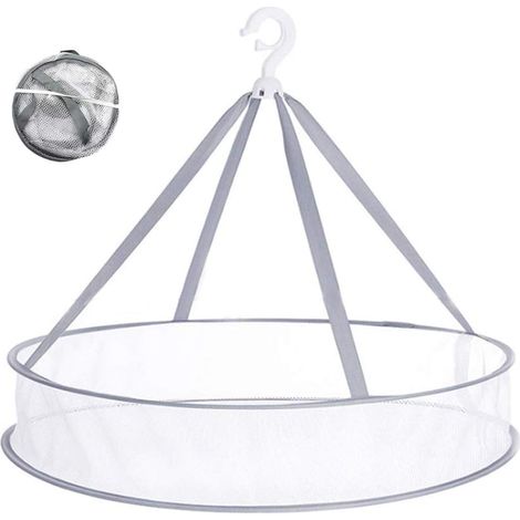 Lntyq Séchoir Pliable en Maille à Suspendre - Égouttoir à Pull Simple Couche - Filet de séchage à vêtements à Suspendre - pour sous-vêtements, Lingerie, Jouets, Herbes