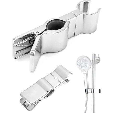 Support Pommeau Douche, Support Pommeau de Douche Réglable 20-25 mm Support de Douche sans perçage Antidérapant, Support Douche à Main Rotatif à 35° de Remplacement pour Accessoires de Salle de Bain (1/4)