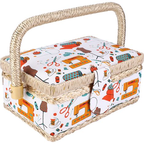 Handgefertigter Nähkorb für Zuhause, Bastelarbeiten, DIY-Projekte, Garn und Nadeln. Aufbewahrungsbox für Nadeln und Garn. (1/5)